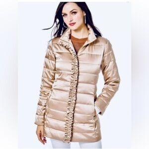 Lilly Pulitzer Doria Puffer Jacket - Metallic Gold - size 12 GORG!!!